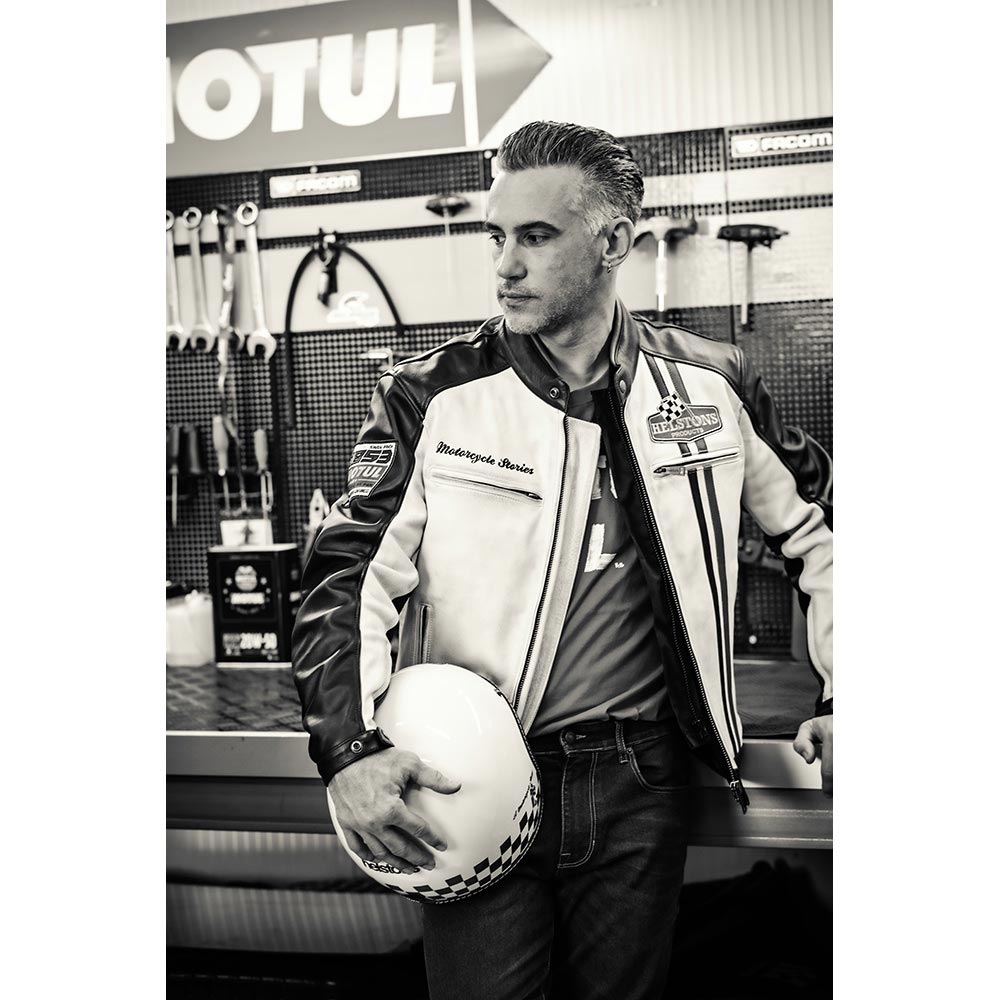 Helstons - Blouson Jay Motul Noir / Blanc