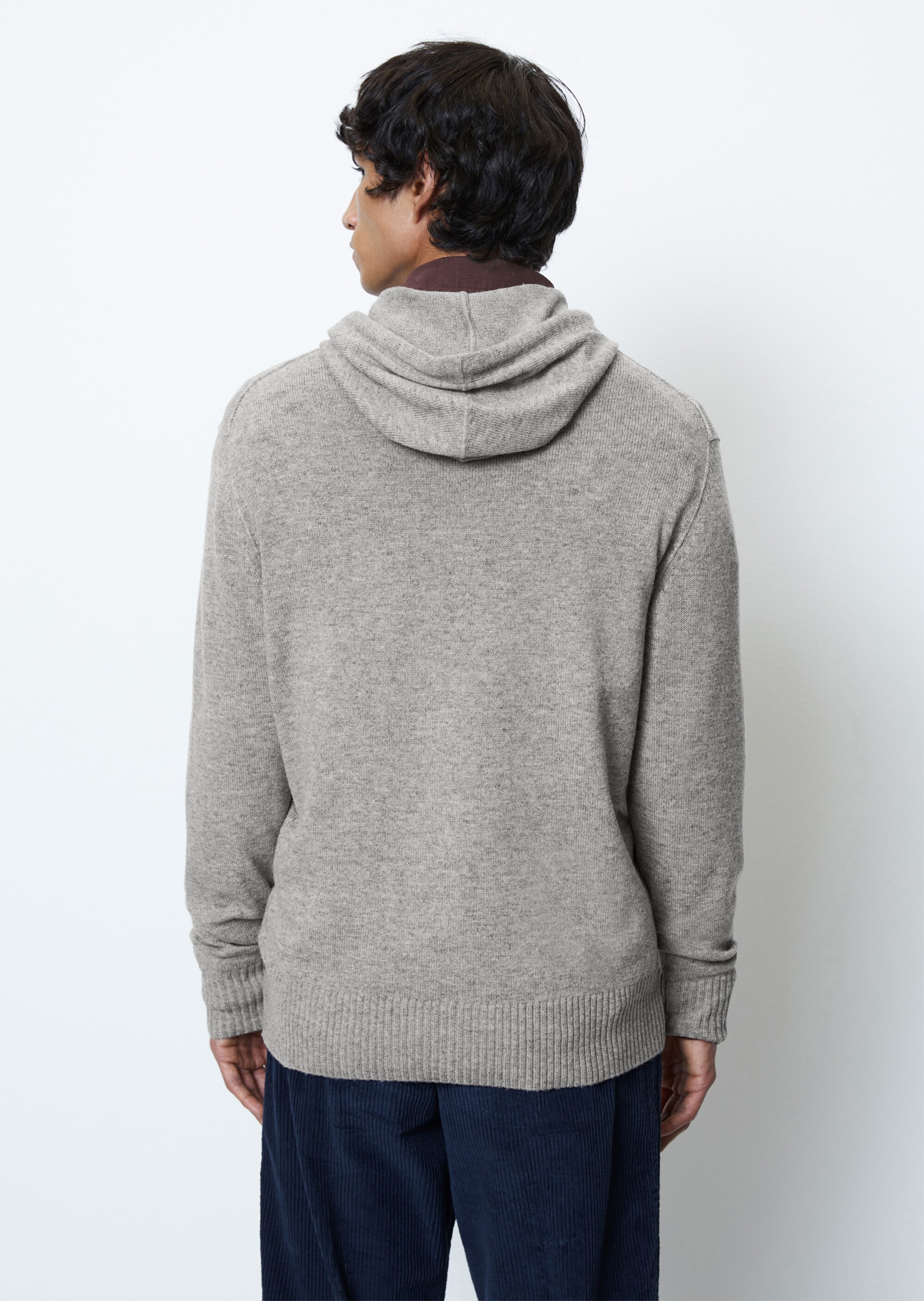 Kapuzen-Strickjacke regular aus softem Lambswool-Blend