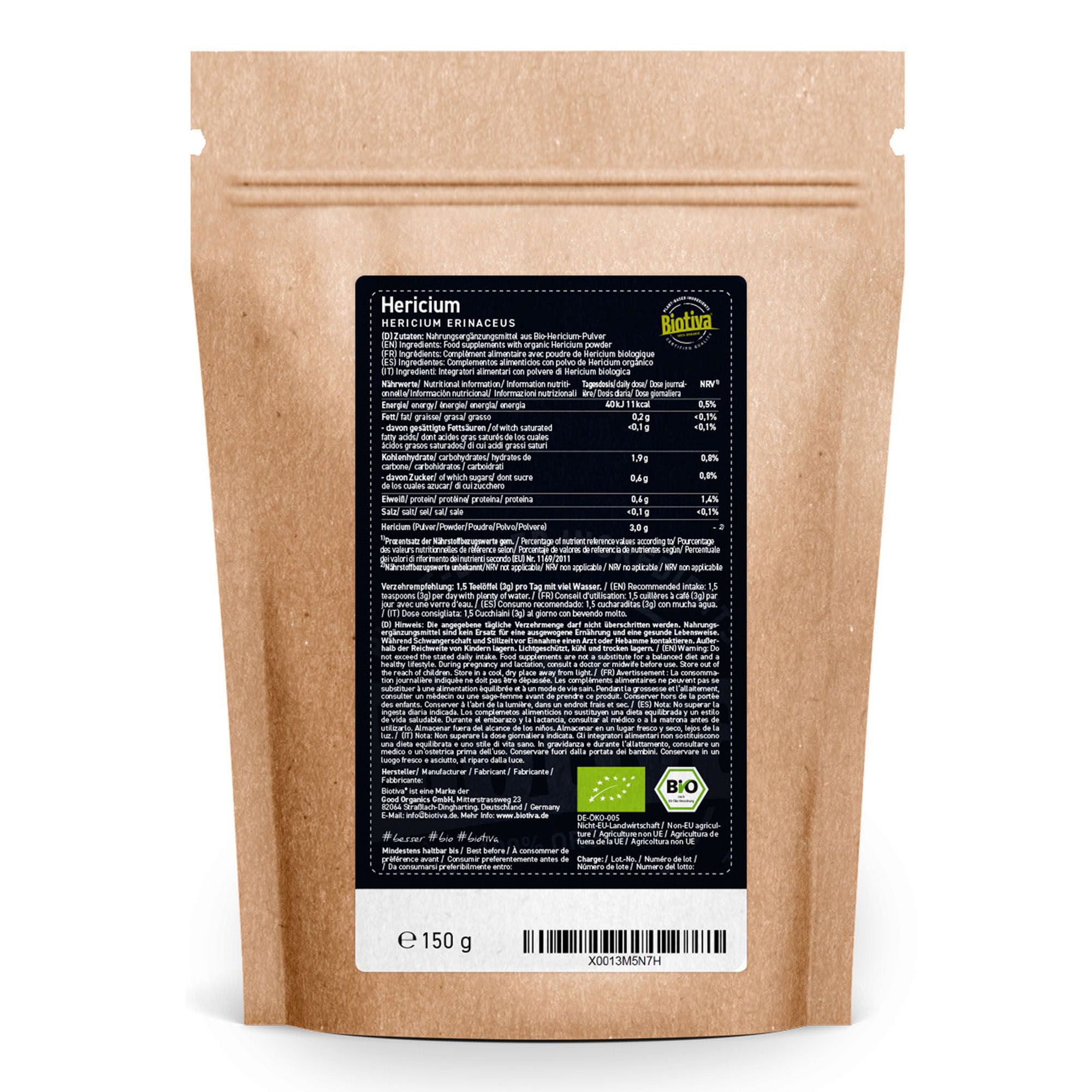 Biotiva Hericium Pulver Bio