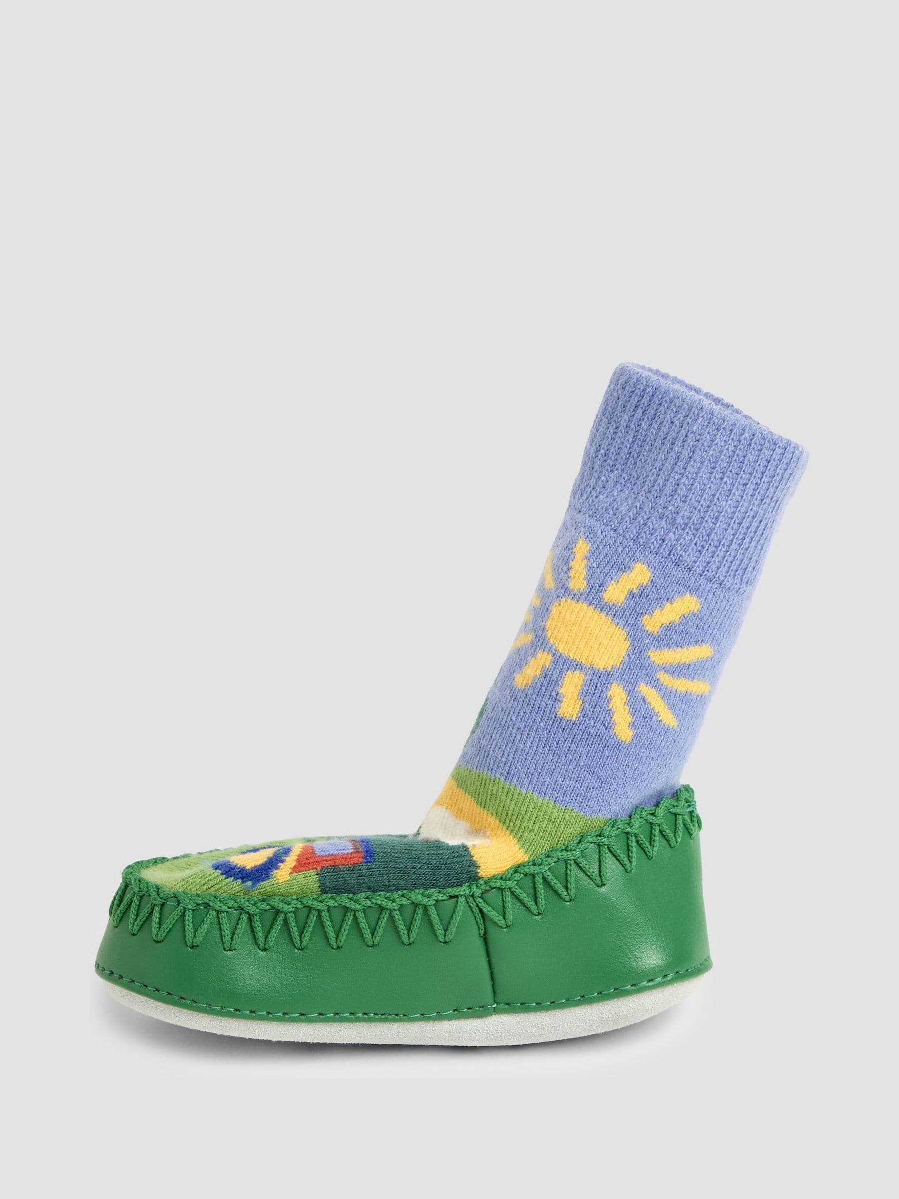 Jojo Maman Bébé mocassinsokken met boerderijscène