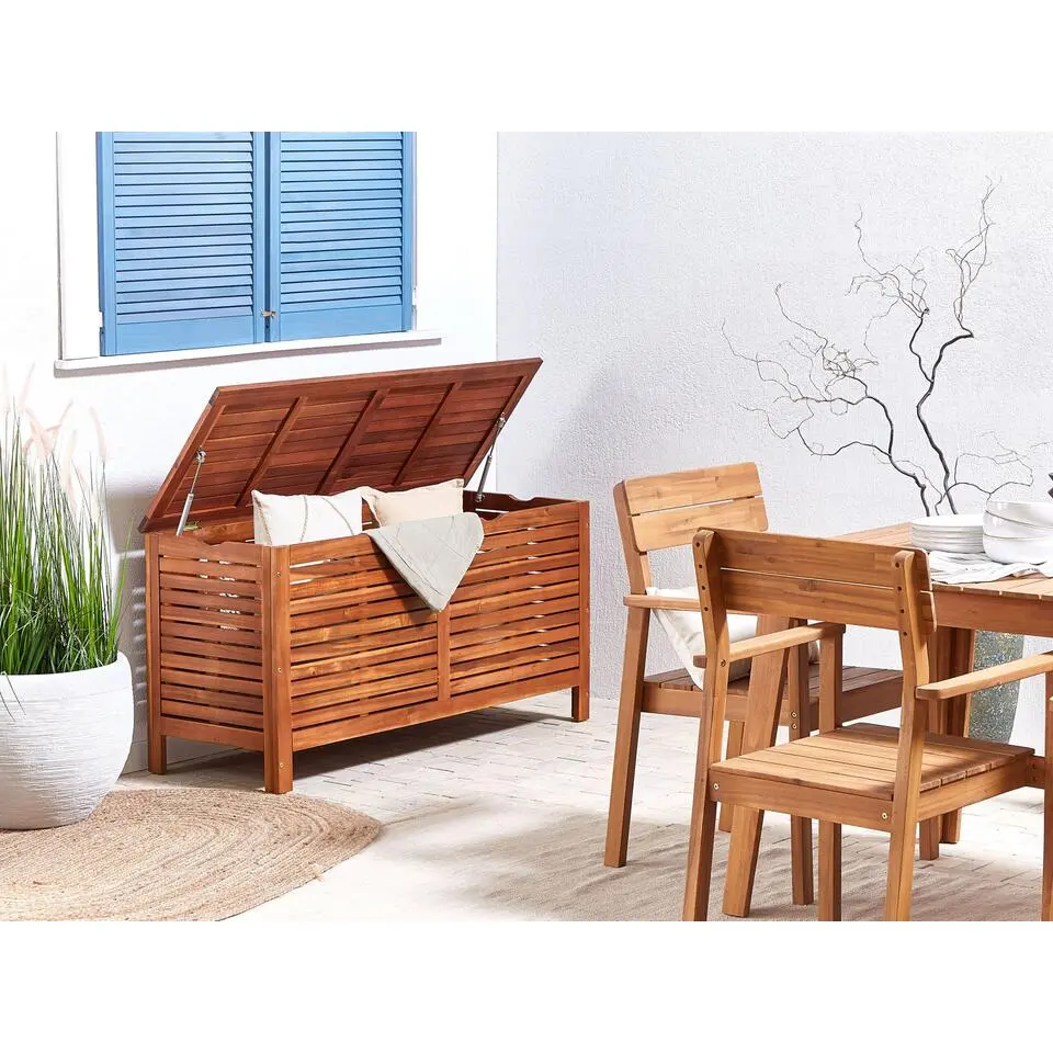 RIVIERA - Kussenbox - Donkere houtkleur - 130 cm - Acaciahout