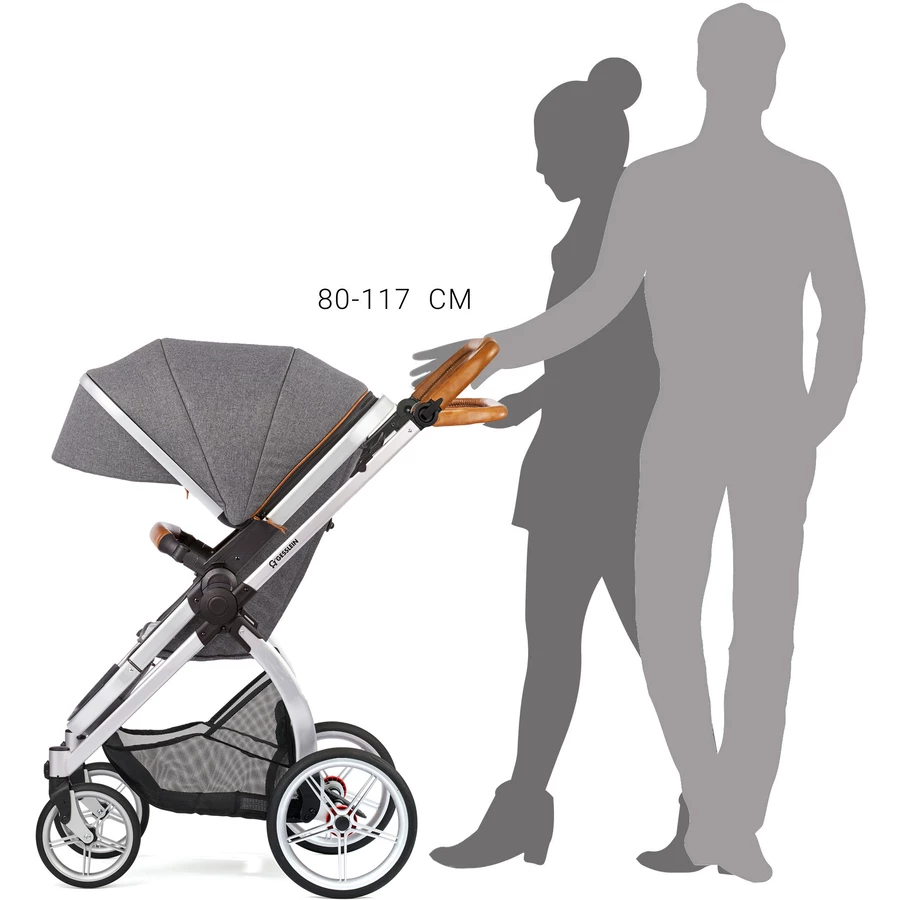 GESSLEIN Kombikinderwagen FX4 Life mit Handbremse, mittelblau  Palme