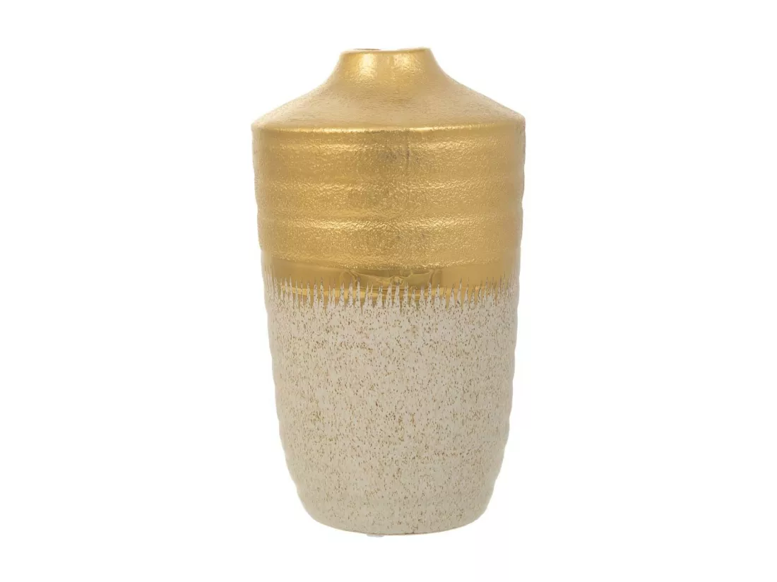Vase en céramique dorée 15x15x25,5h