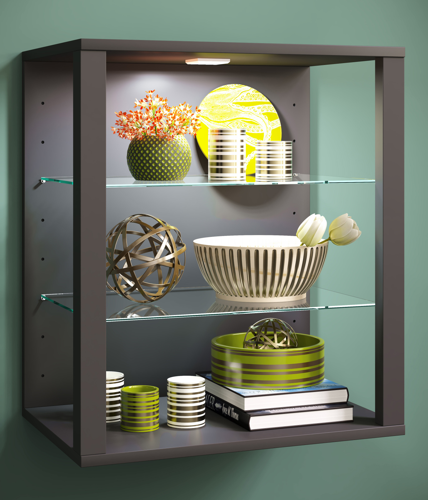 Wandvitrine GLASOL SW - anthrazit - 52x60 cm