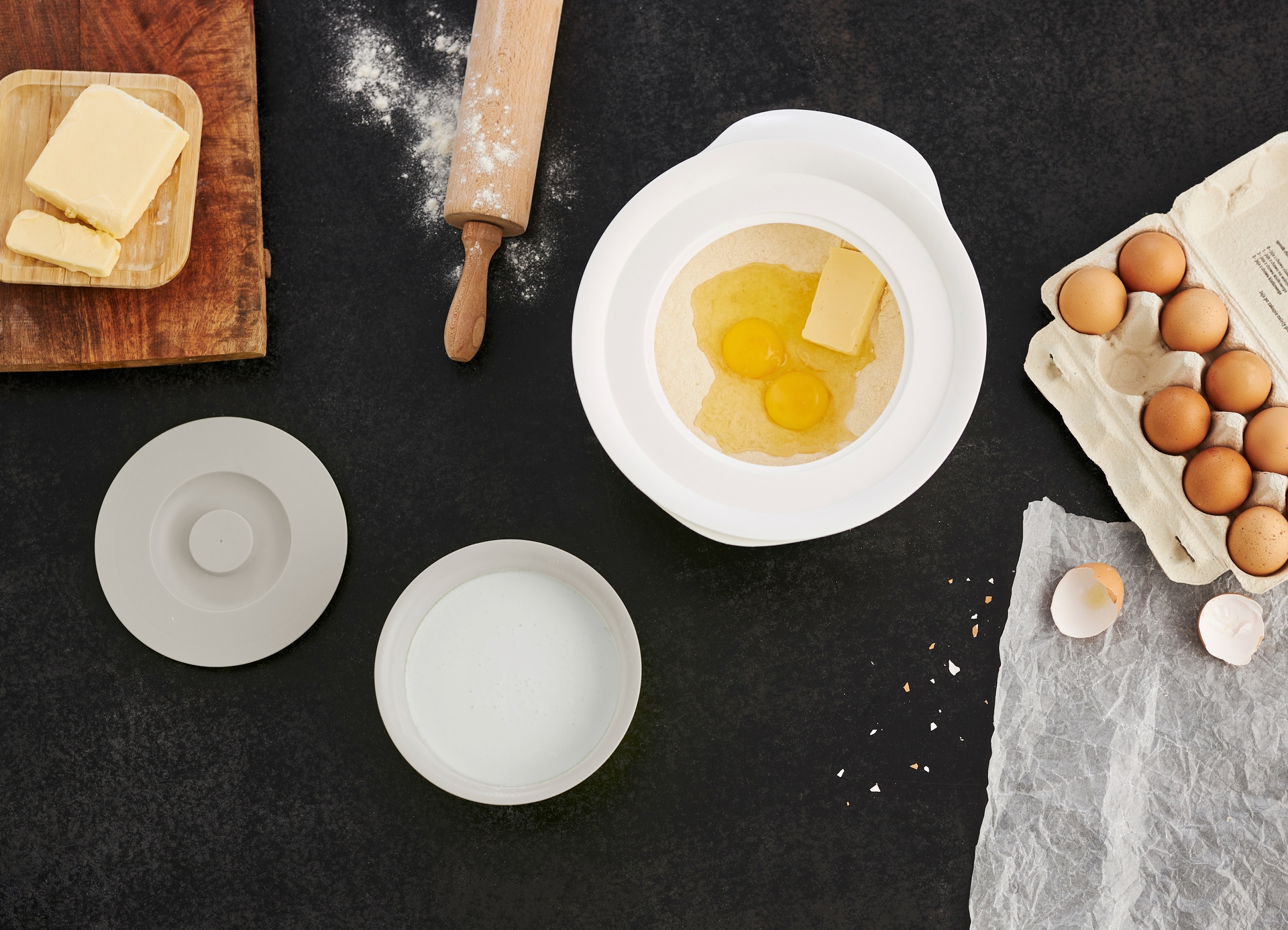 rotho Rührschüssel-Set FRESH Kunststoff Cool grau