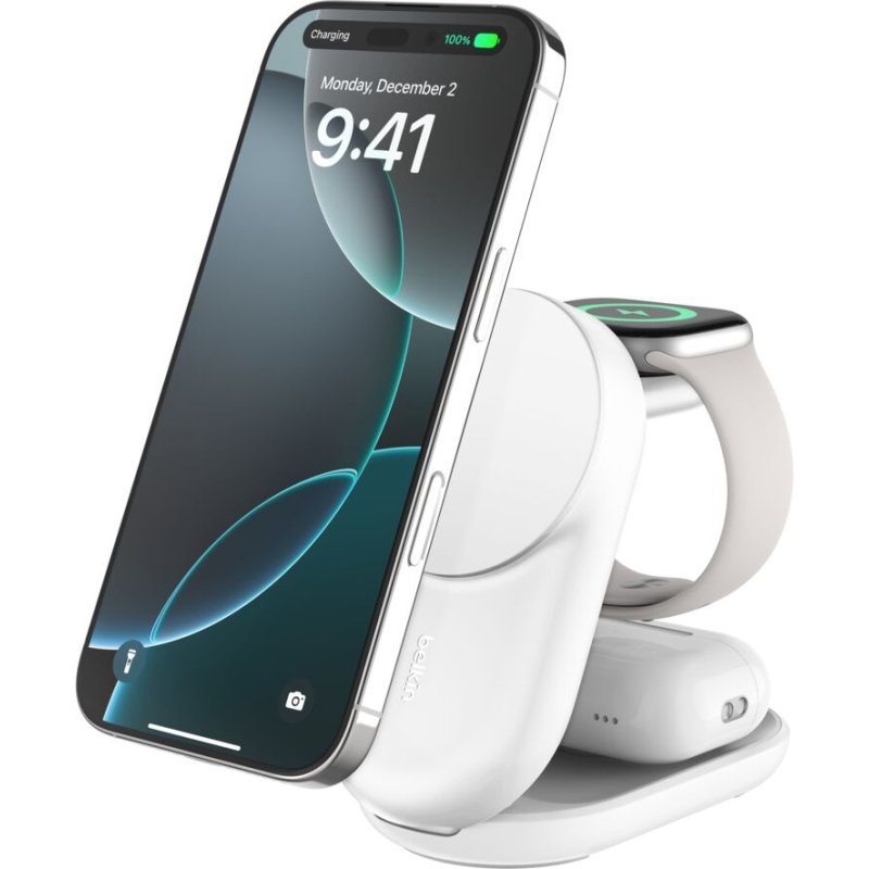 Belkin Qi2 Fitness tracker, Casques, Smartphone, Smartwatch Blanc USB Recharge sans fil Charge rapide Intérieure
