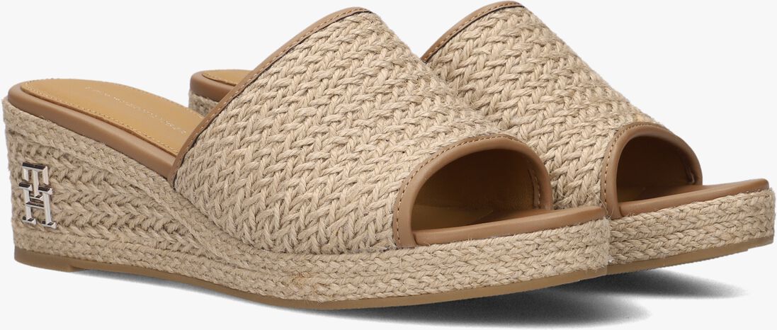 TOMMY HILFIGER beige tommy hilfiger muiltjes th rope wedge