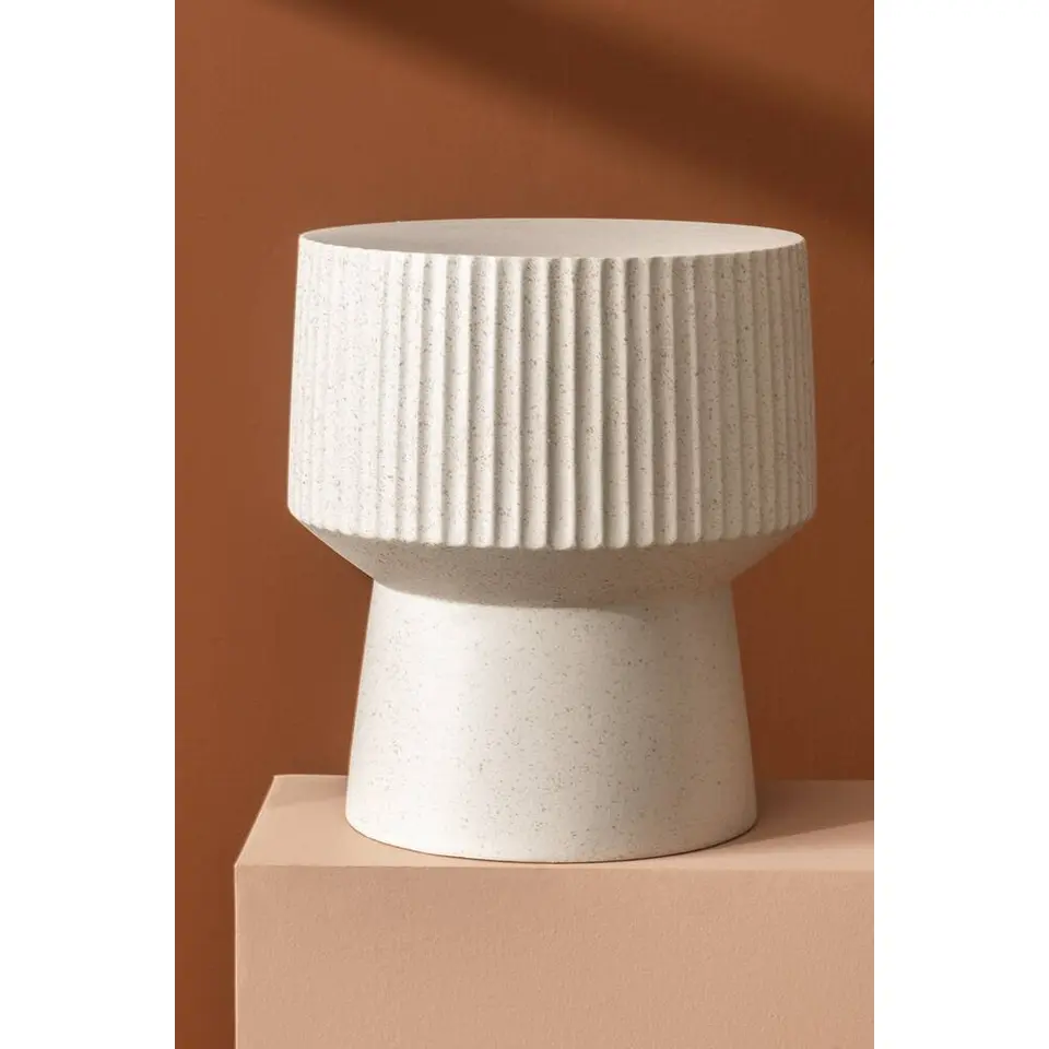 Bijzettafel Tim - beige - 44xØ40 cm