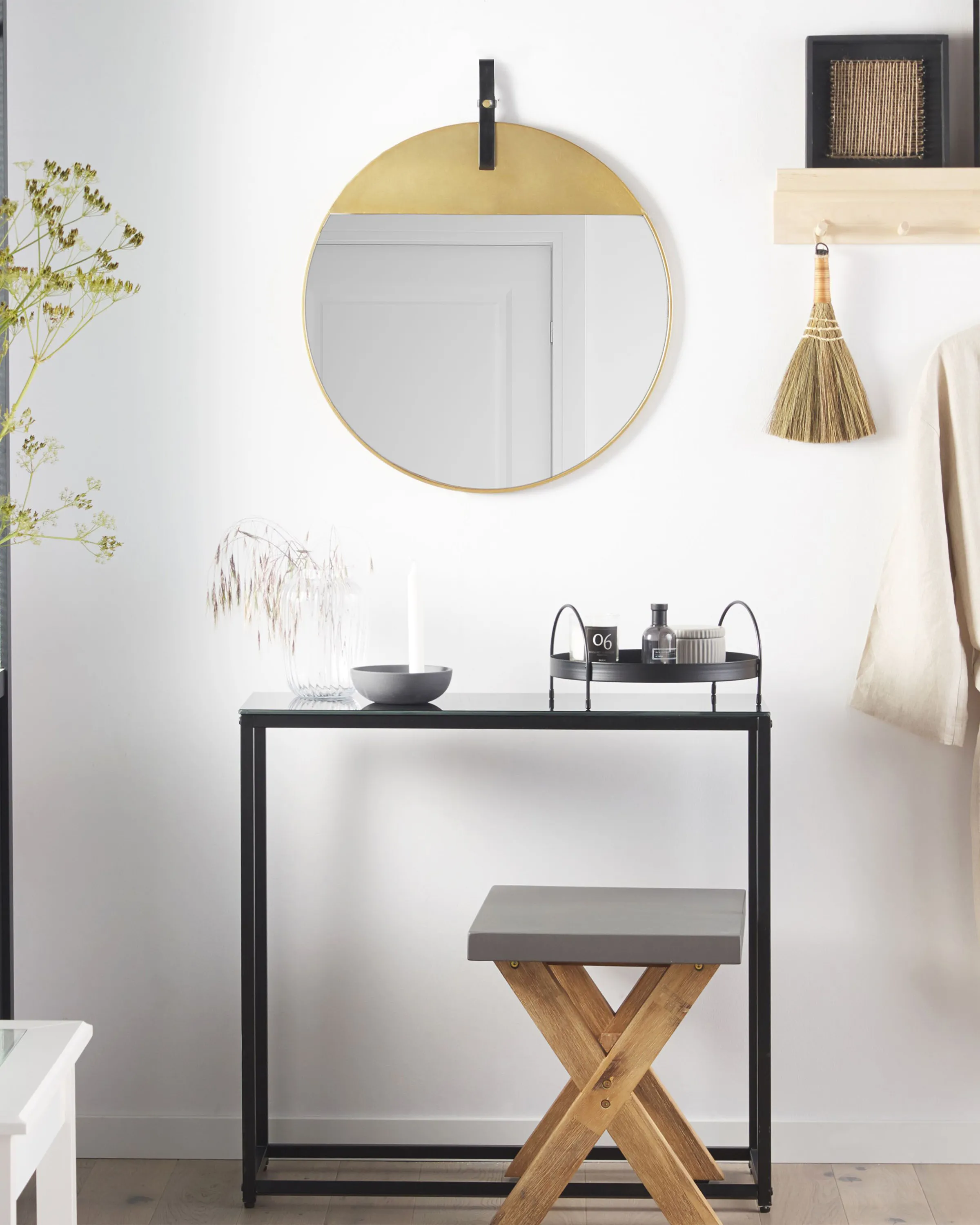 Wandspiegel GURS 60 cm 60 cm Metaal Goud