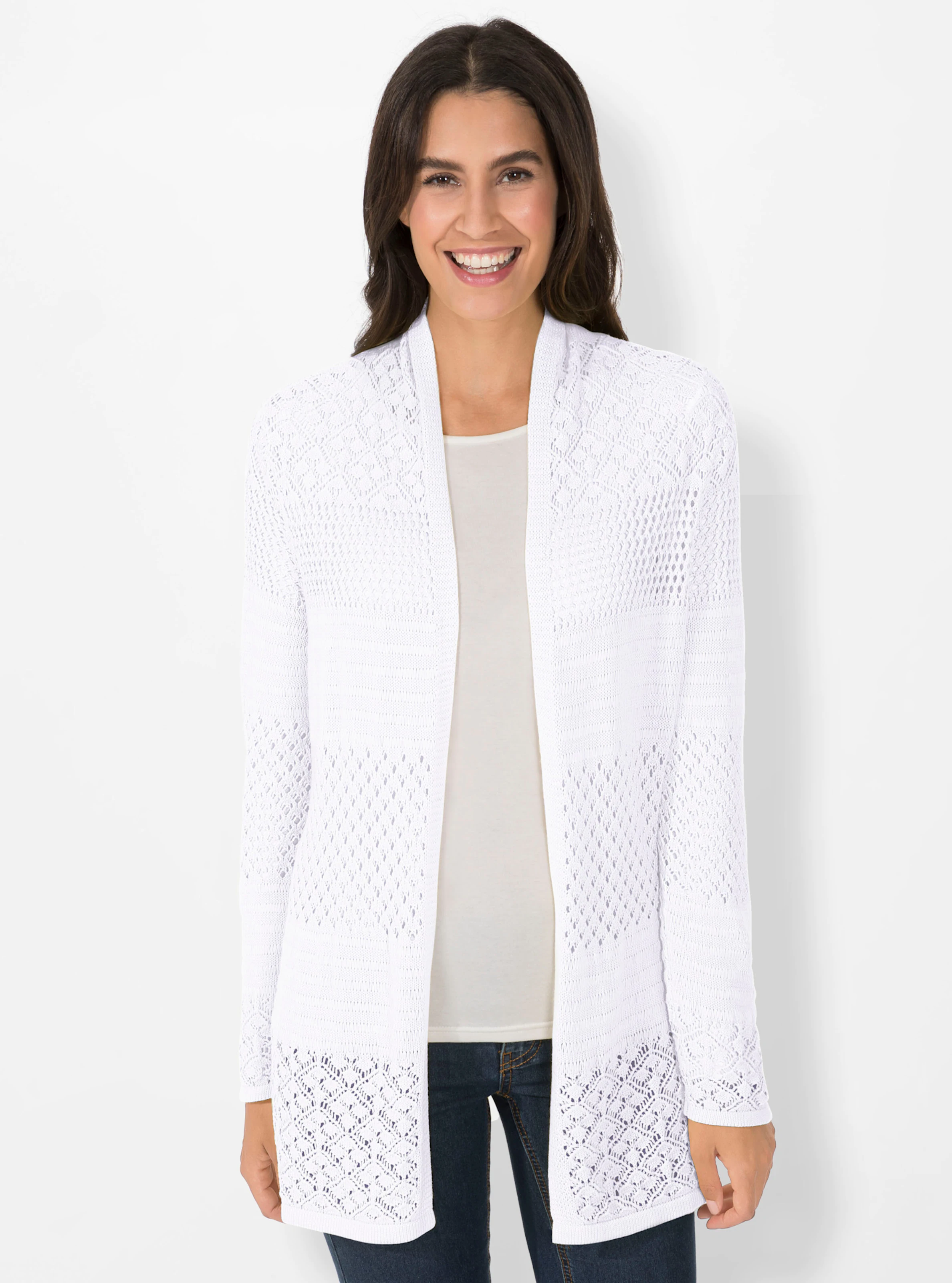 Strickjacke in weiß