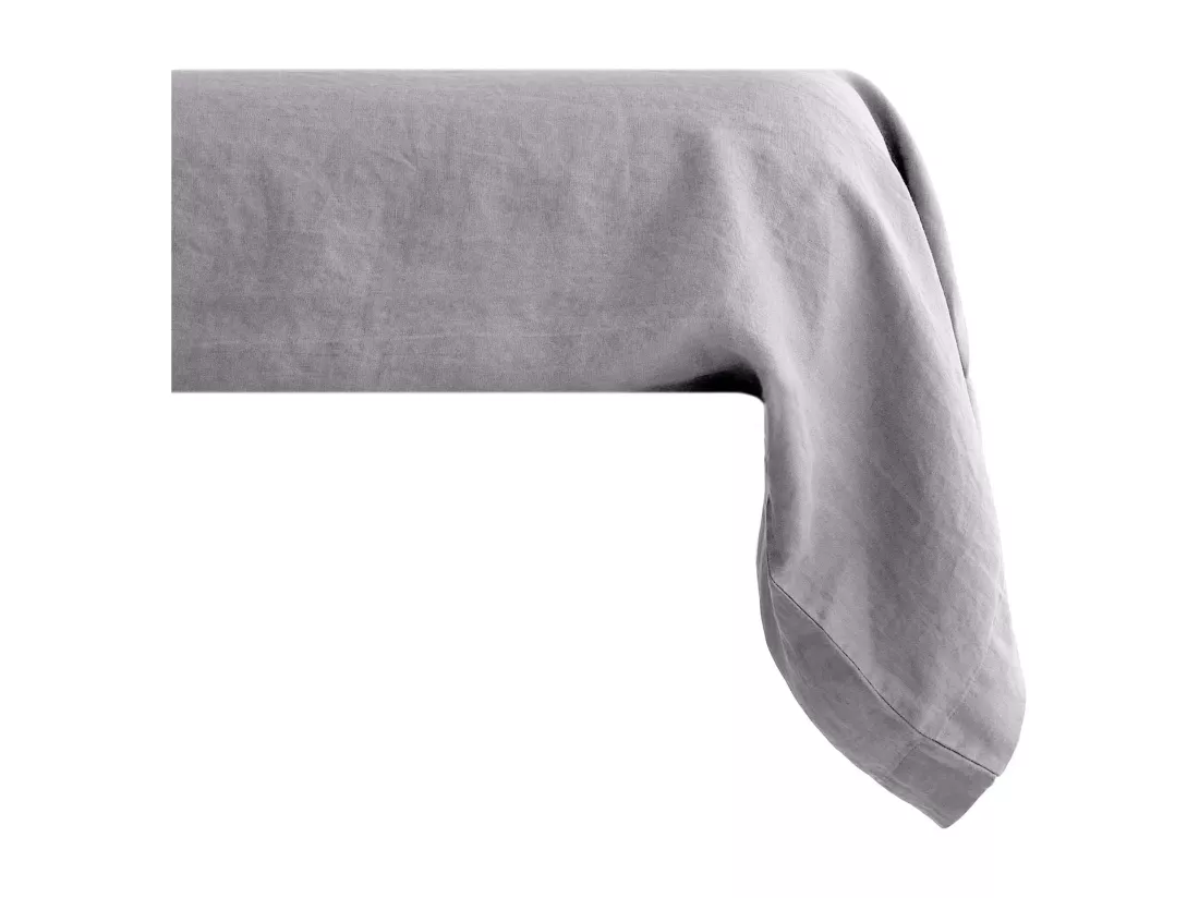 Taie de traversin 195x43 cm pur coton lavé collection PALACE acier