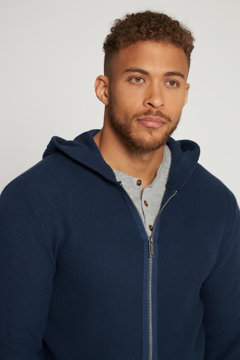 Strickjacke, Kapuze, Strickmuster, Zipper
