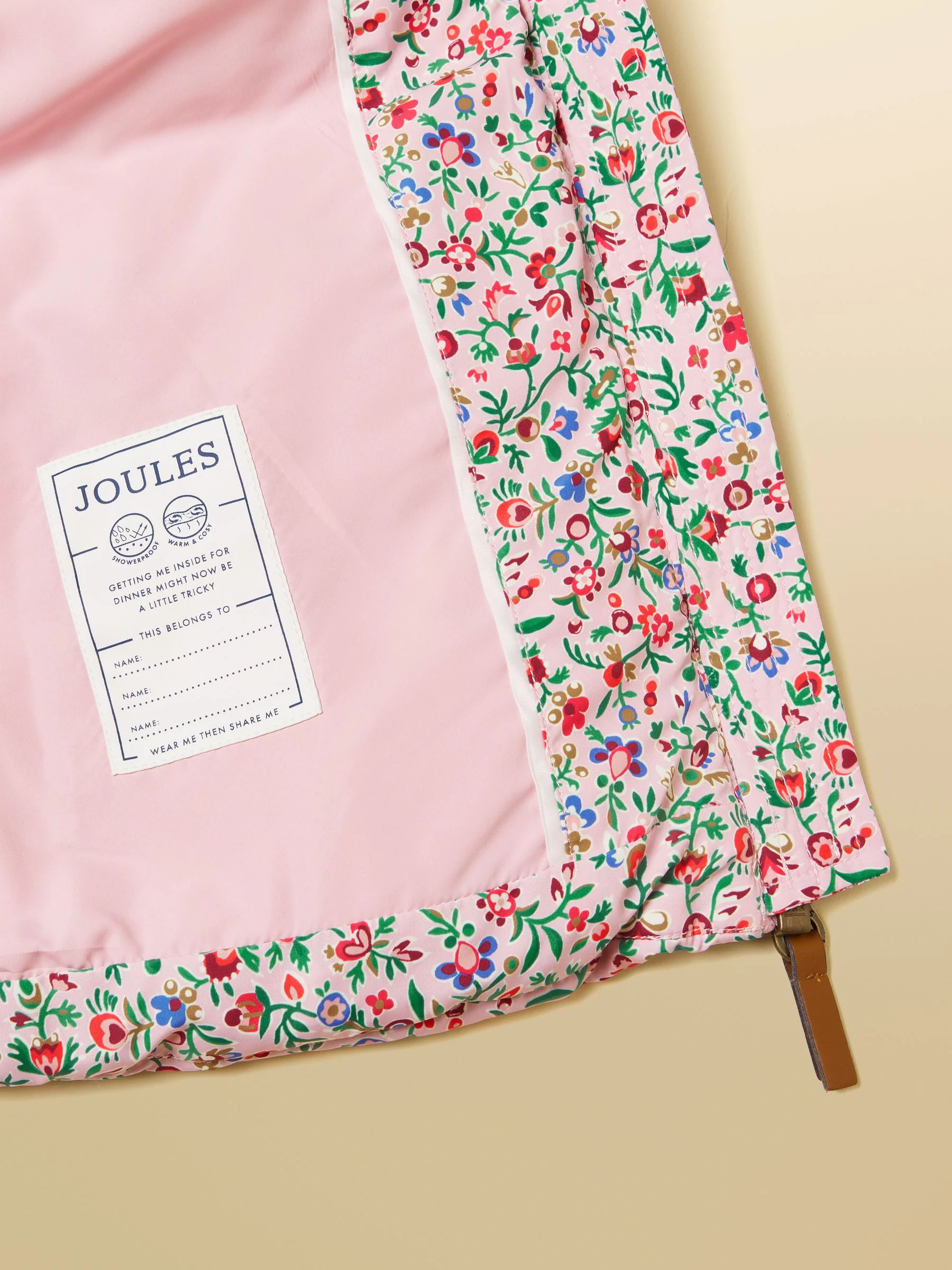 Joules meisjes Emmeline regenbestendige gewatteerde jas
