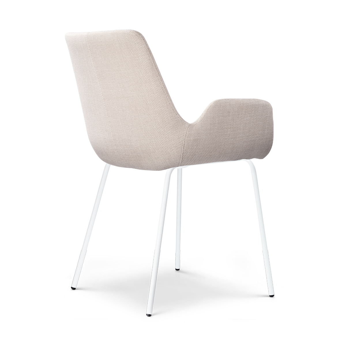 Eetkamerstoel Nora-Eef beige - wit onderstel