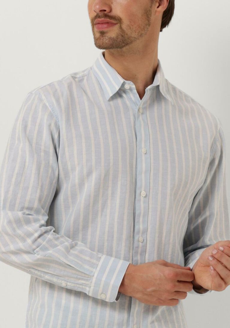 SELECTED HOMME lichtblauwe selected homme casual overhemd slhslimnew-linen shirt ls noos