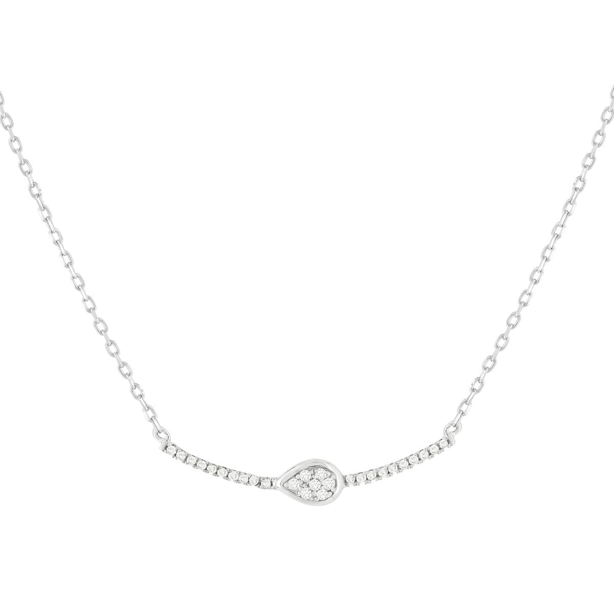 Collier or blanc 375 diamants 42 cm