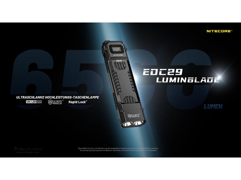 Nitecore Taschenlampe EDC29 6500 lm Ultraschlanke Hochleistungs-Taschenlampe