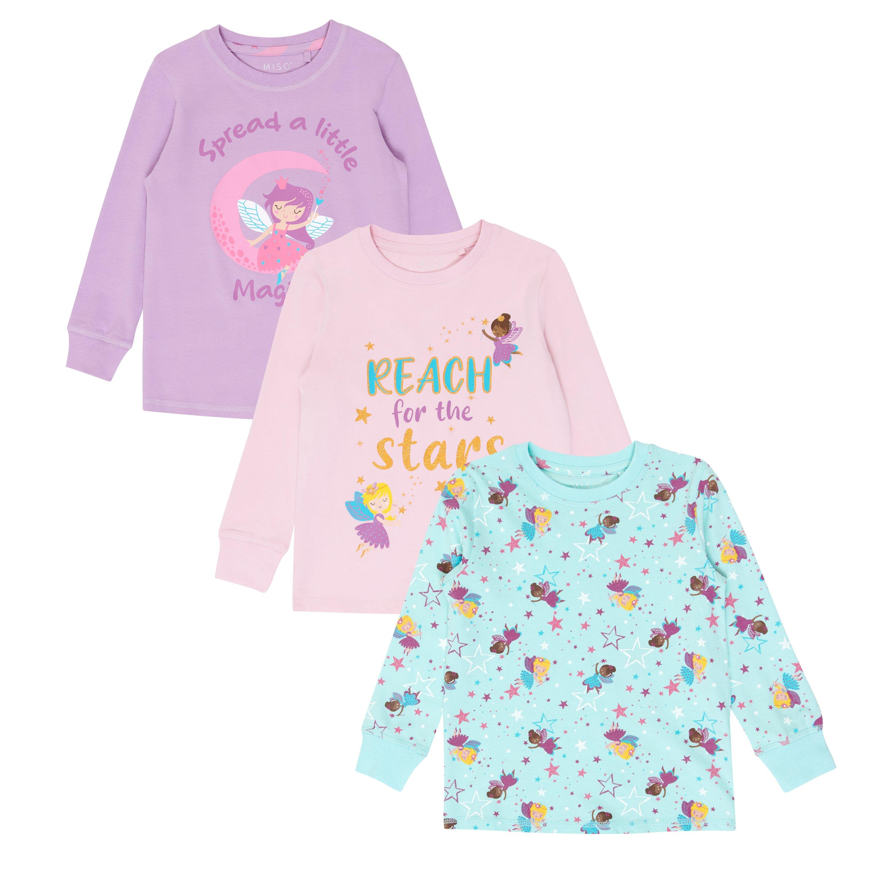 Miso Kids Girls 3 Pack Fairy Pyjama Set