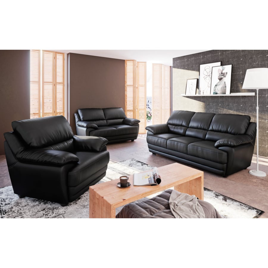 3er-Sofa Loris Stoff dunkelgrau, Relaxfunktion
