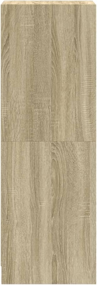vidaXL Highboard, Beistellschrank mit Glastüren, Sideboard mit viel Stauraum, Schrank Kommode Hochschrank Wohnzimmer Schlafzimmer, Sonoma-Eiche