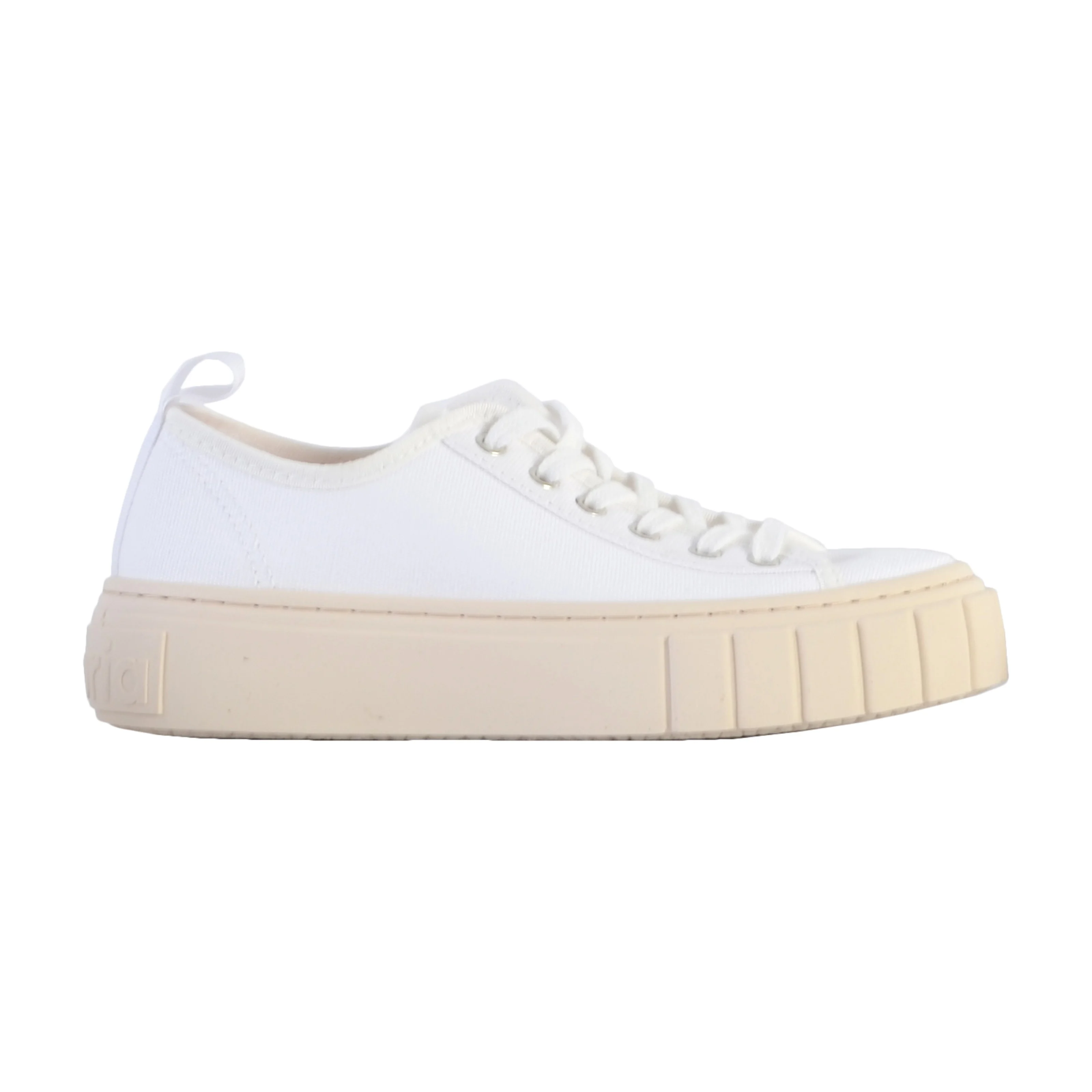 Baskets compensées à lacets | Blanc