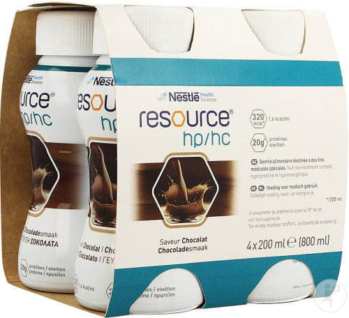 Nestlé Resource HP/HC Chocolat Bouteilles 4x200ml