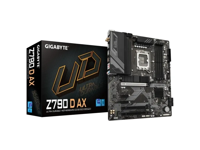 Gigabyte Z790 D AX - 1.0 - bundkort - ATX - LGA1700 sokkel - Z790 Chipset - USB-C 3.2 Gen2, USB-C 3.2 Gen 1, USB 3.2 Gen 2, USB 3.2 Gen 1 - 2.5 Gigabit LAN, Wi-Fi 6, Bluetooth - onboard grafik (CPU påkrævet) - High Definition Audio (7.1-kanal)