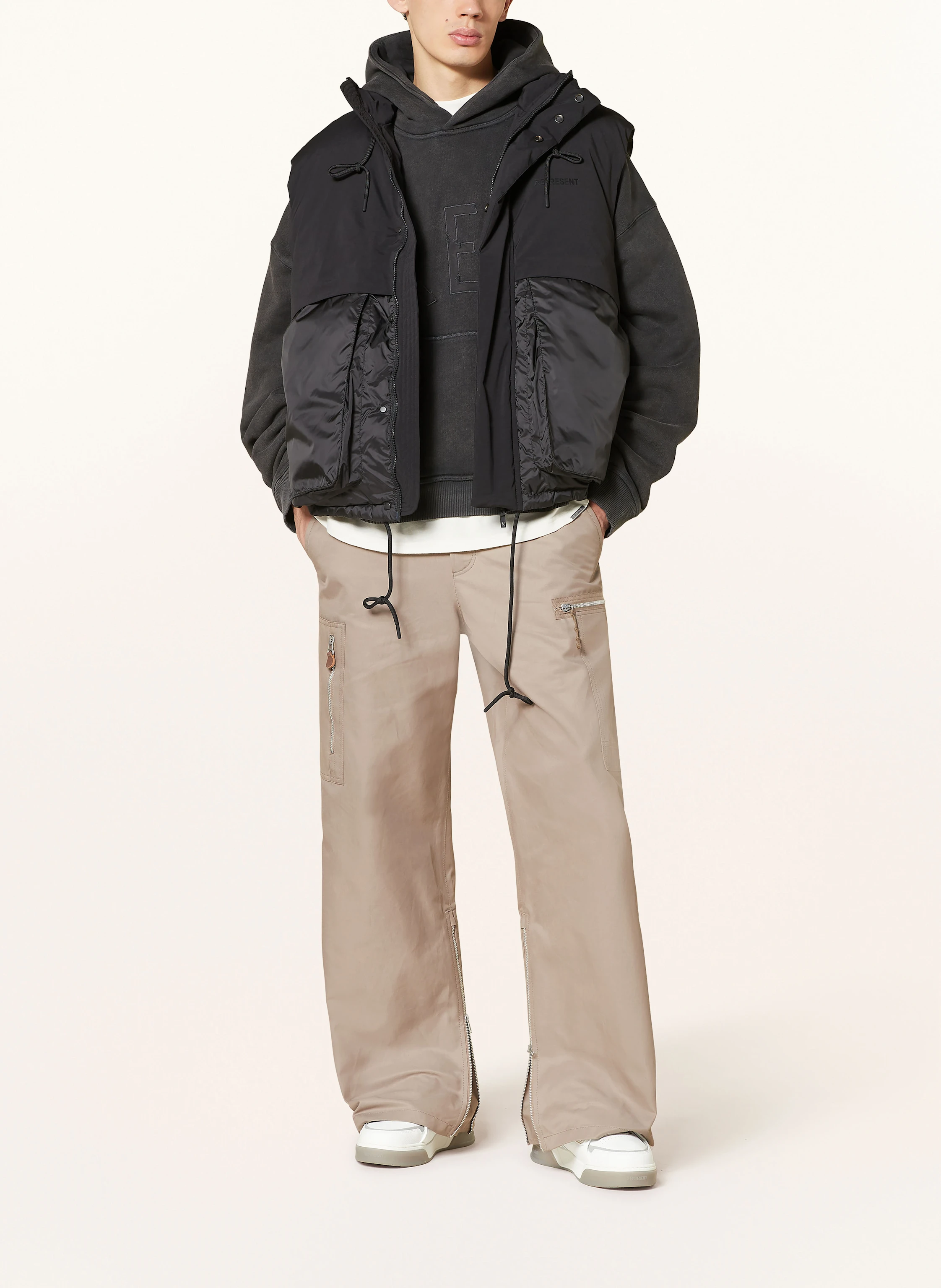 REPRESENT Daunenweste im Materialmix