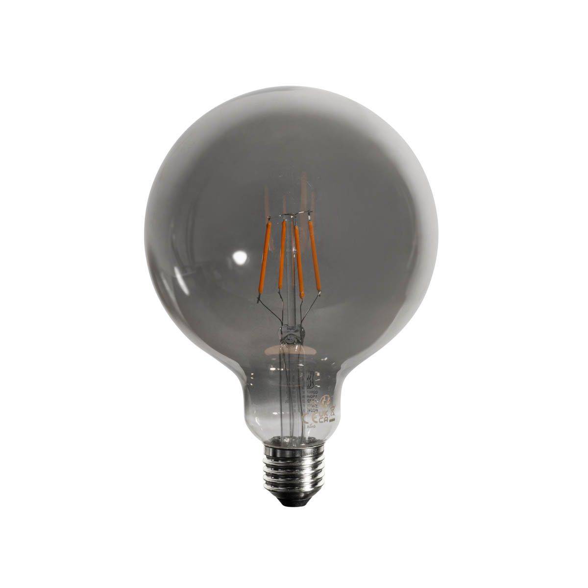 Set van 5 E27 3-staps dimbare LED lampen smoke G125 4W 150 lm 1900K