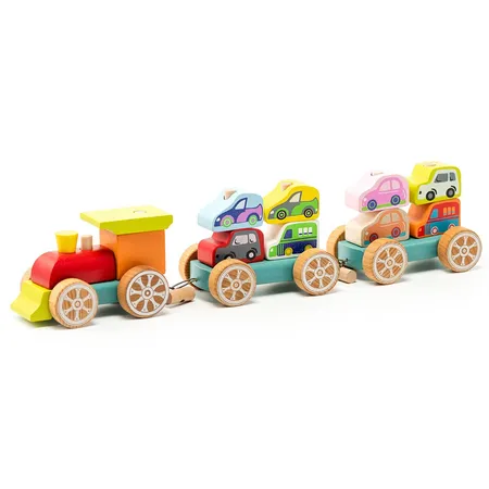 Cubika Holzzug mit kleinen Autos