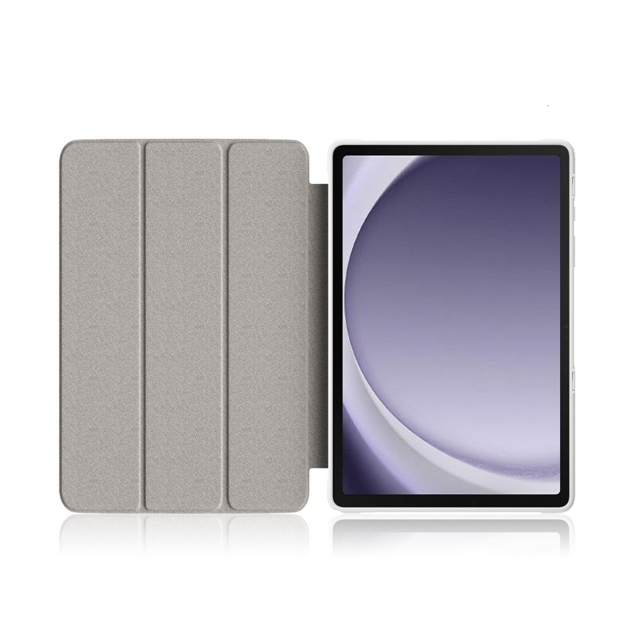 Samsung Galaxy Tab A9  Plus Hybrid Leder Tasche Smart Case Flip Cover Hülle   S-Pen Halterung - Grau