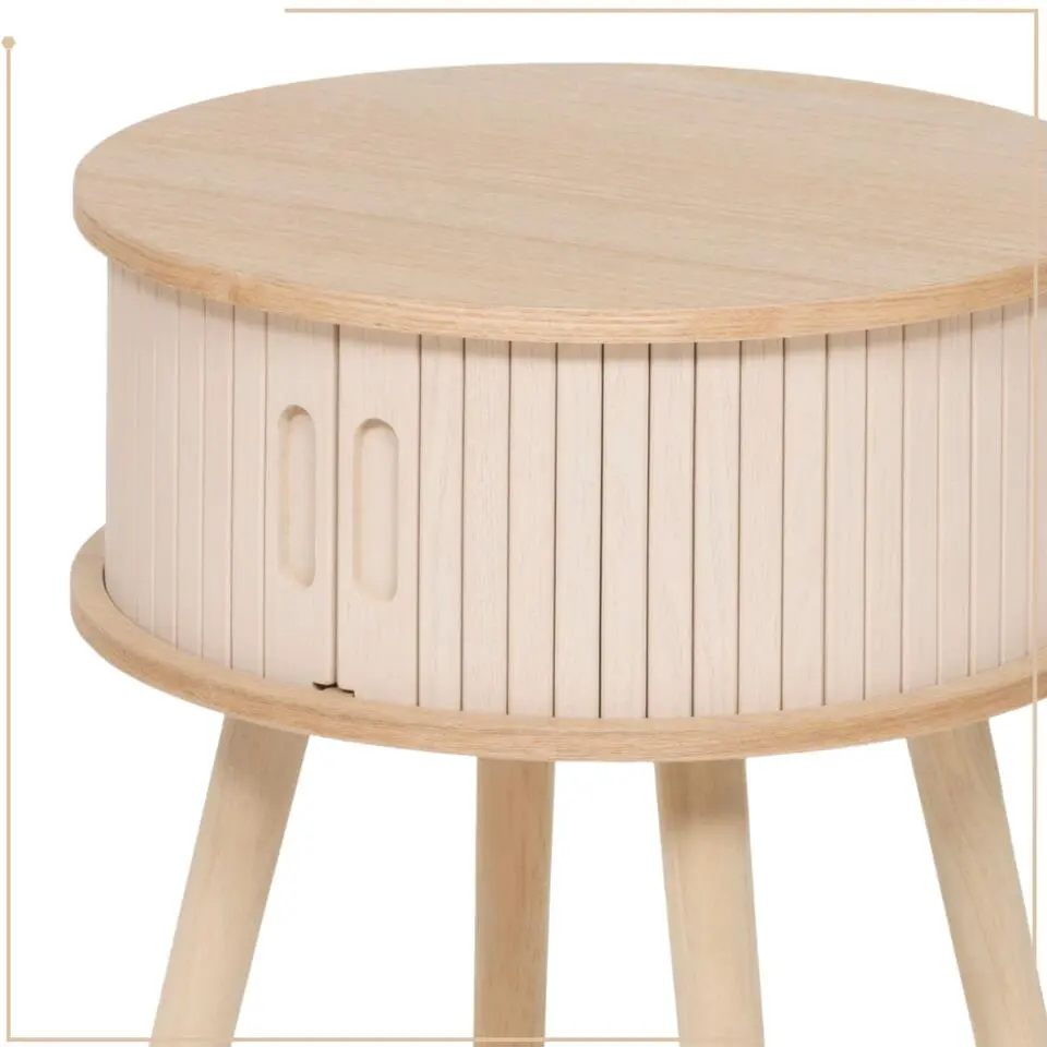 MISOU Nachtkastjes Juliet met Kastje - Set van 2 - Beige