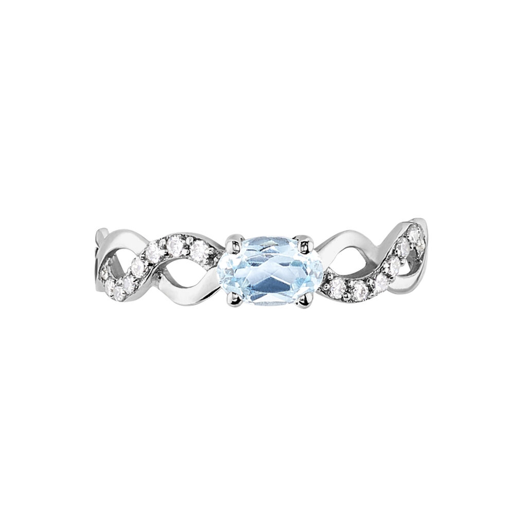 Bague Iliona Or Blanc Topaze Et Oxyde De Zirconium