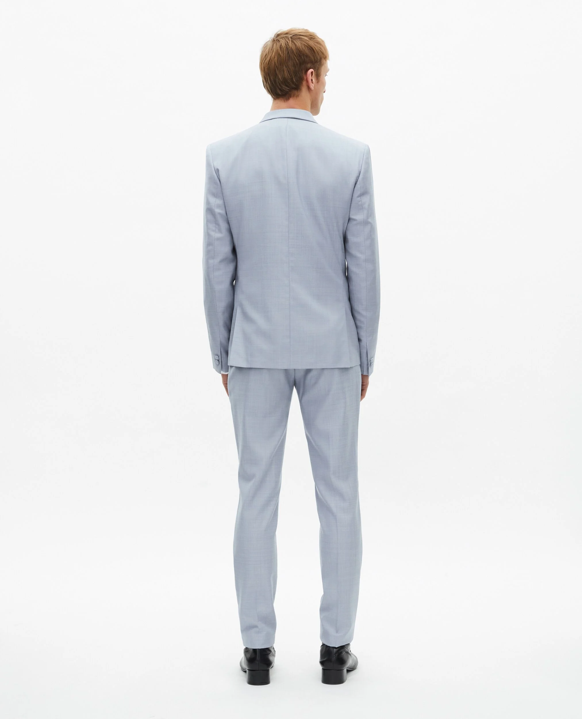 Veste de costume en laine coupe ajustée bleu
