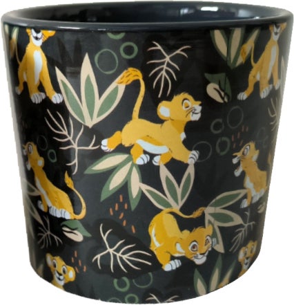 Disney bloempot Leeuwenkoning zwart D 8,5 H 7,5 cm