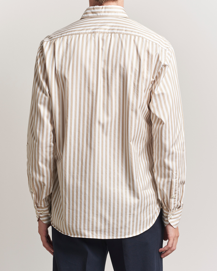 Stenströms Regular Fit Washed Large Stripe Shirt White/Beige