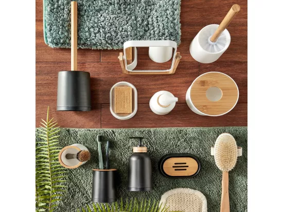 Set de salle de bain 3 pièces 3 pièces en bambou noir