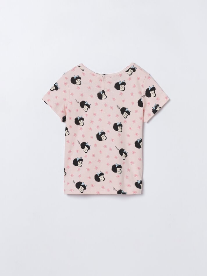 Conjunto com 2 pijamas Mafalda estampados de duas peças - Coral