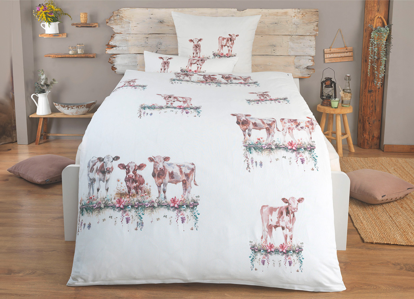 Polycotton-Bettwäsche-Garnitur mit Reißverschluss