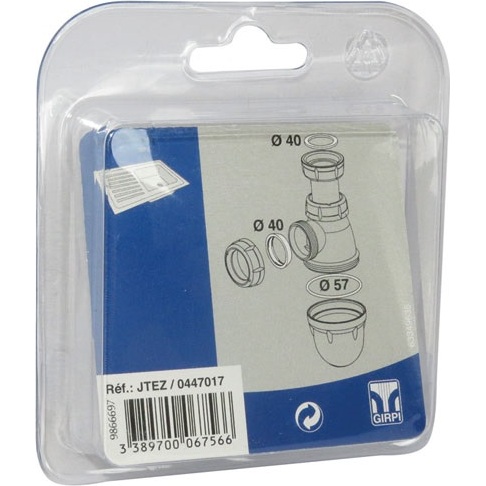 Kit 3 joints pour siphon d'évier noir