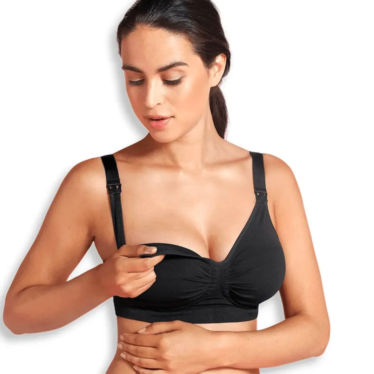 Carriwell Soutien-Gorge d'Allaitement Sans Coutures Carri-Gel + Compresses d'Allaitement - Paquet de 6 - Beige OU Noir