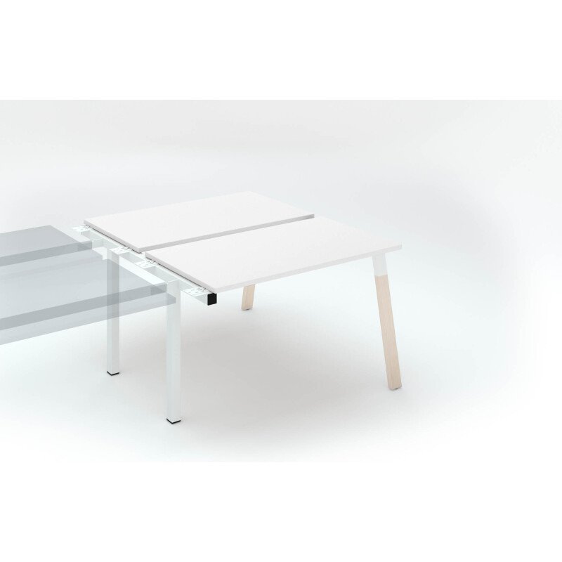 Pôle de 2 bureaux ECLA profondeur 126 cm piètement métal bois - élément suivant