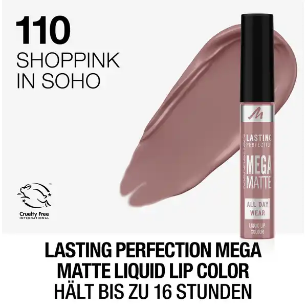 Lasting Perfection Mega Matte Liquid Lip Color, Fb. 110 Shoppink In Soho