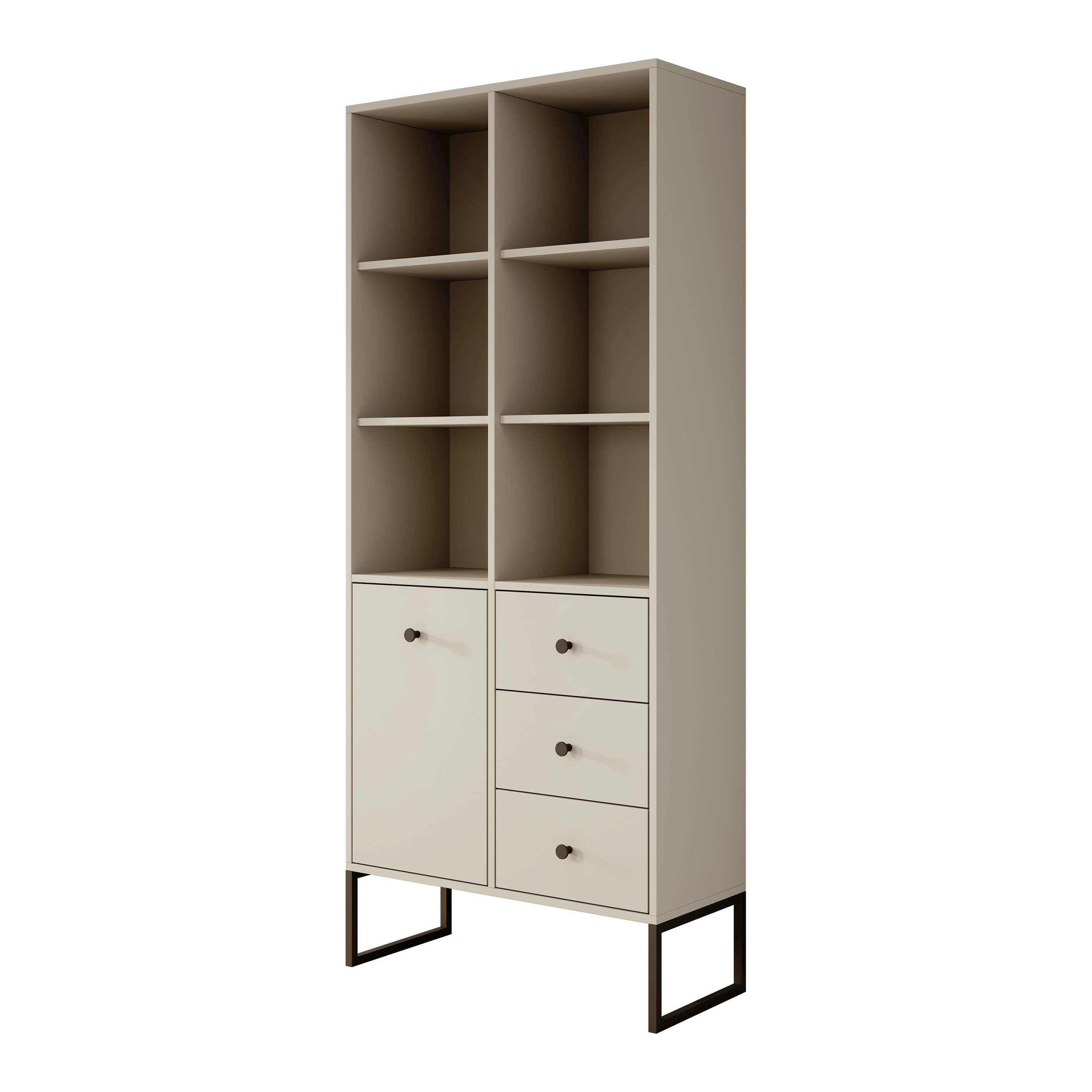 Meubella - Boekenkast Lyndall - Beige - 77 cm