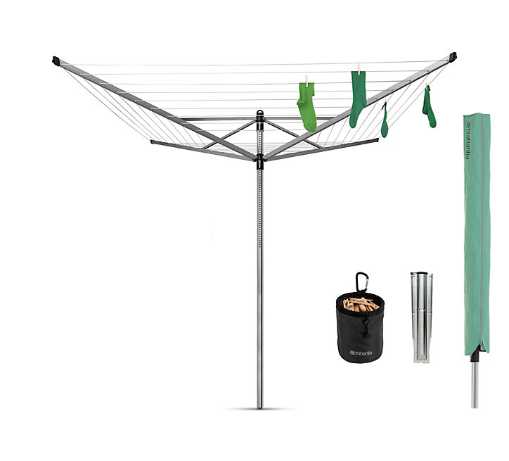 Séchoir à linge parapluie rotatif 50 m d'étendage Lift-O-Matic Brabantia