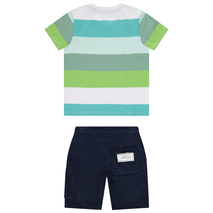 Ensemble court 2 pièces avec t-shirt rayé pour garçon