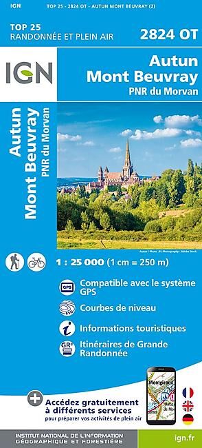 IGN - TOP25 2824OT AUTUN MONT BEUVRAY 1 25 000