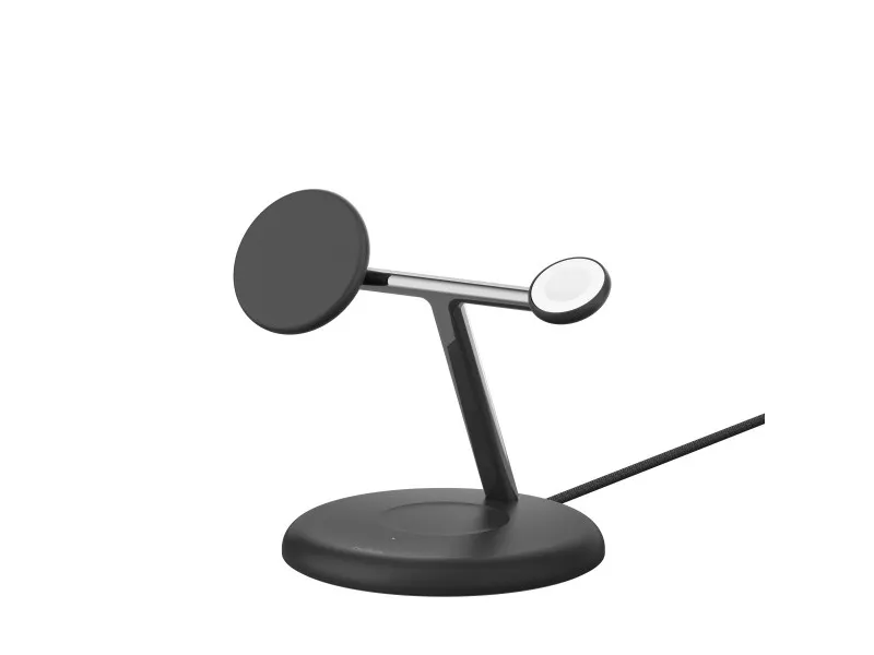 Belkin BoostCharge Pro 3-in-1 - Trådløs opladningsstander - magnetisk med Qi2   AC-strømadapter - 15 Watt - Fast Charge - sort