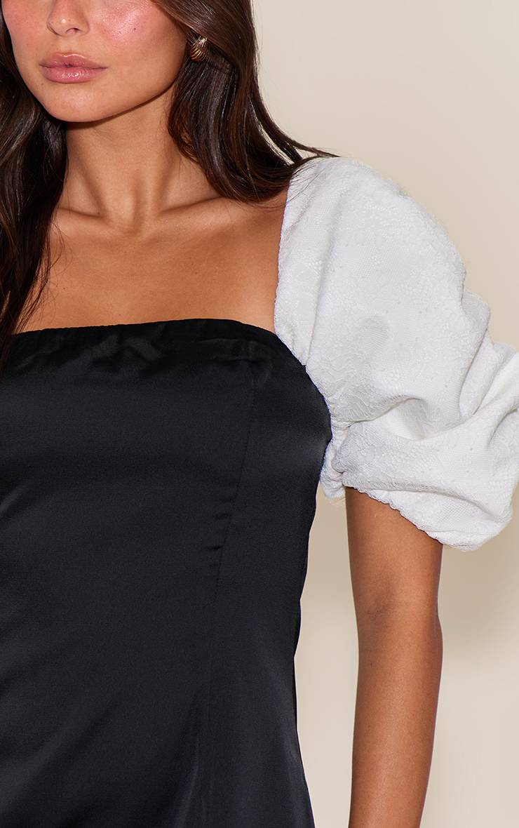 Noir Robe Moulante Drapée Avec Nœud En Satin