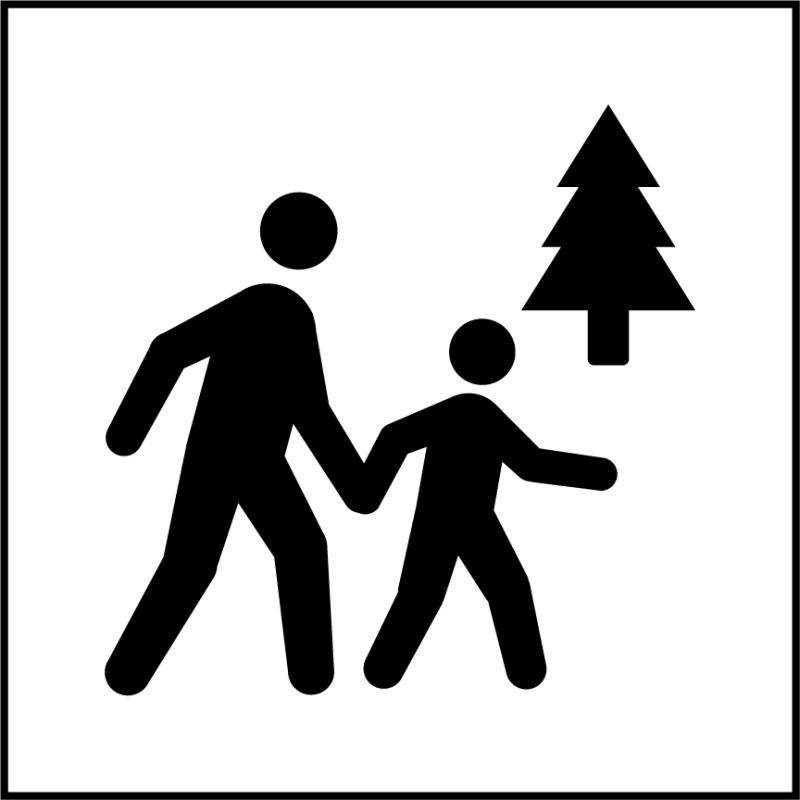 Pictogramme PI TC 008 - Espace naturel accessible au public - ISO 7001 en Gravoply